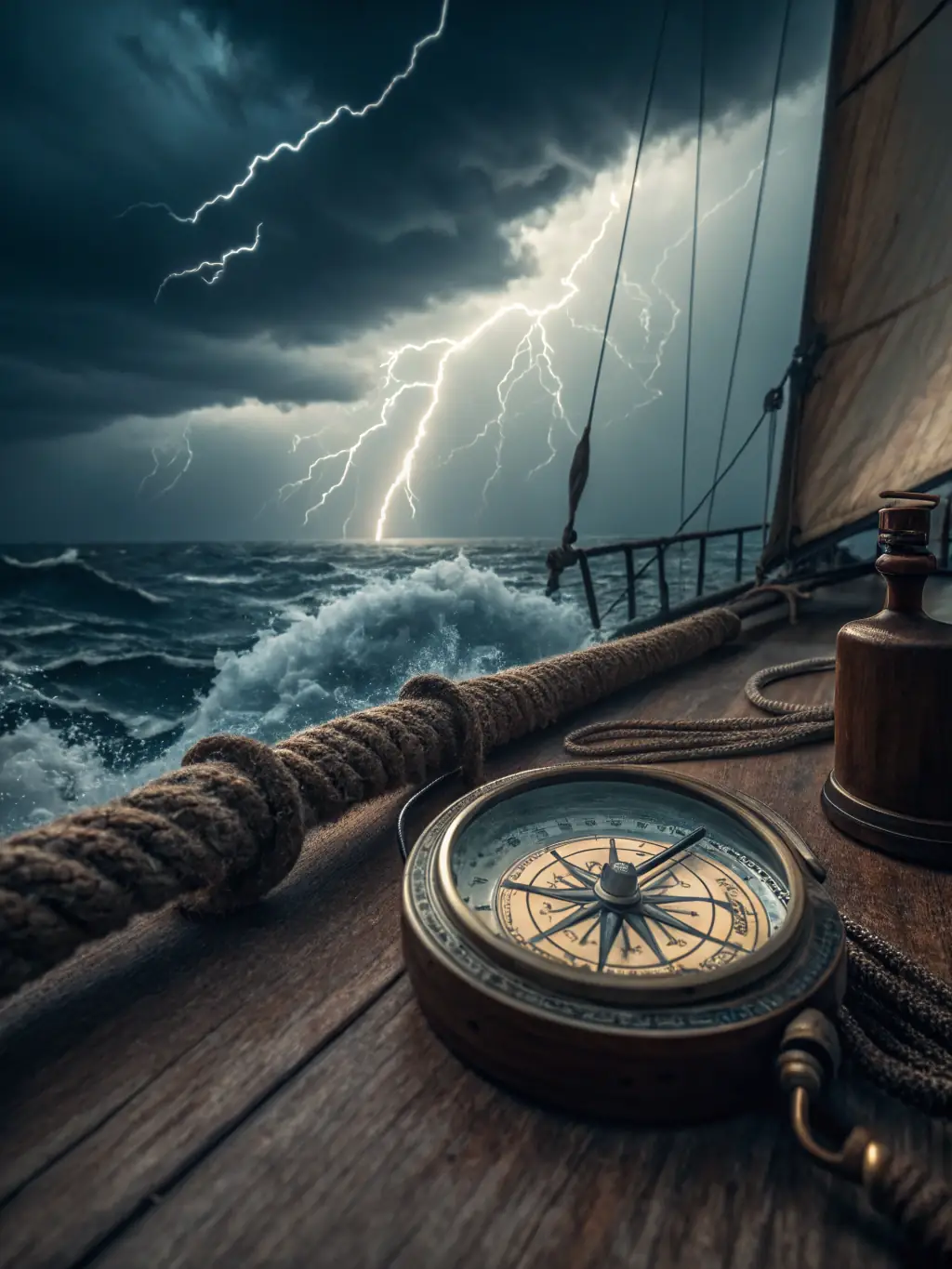 An image of a compass pointing towards a rising graph, symbolizing Voyage Capital's guidance towards financial growth and success.